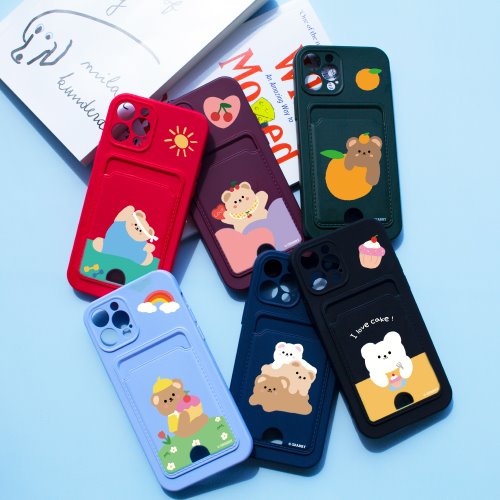 [Grabby] Baby Bear Pastel Card Jelly Case (UV) (iPhone)